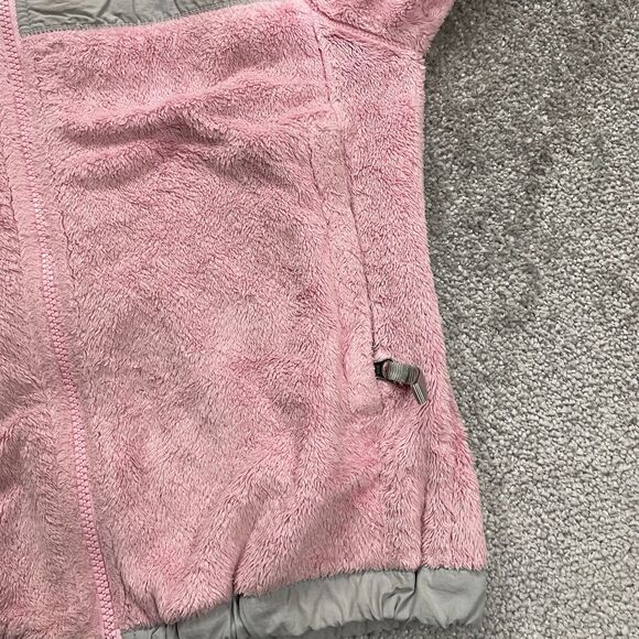 The North Face Fleece Jacket Kids Girls Medium Pink Gray Full Zip Outdoor Hiking - Picture 10 of 16